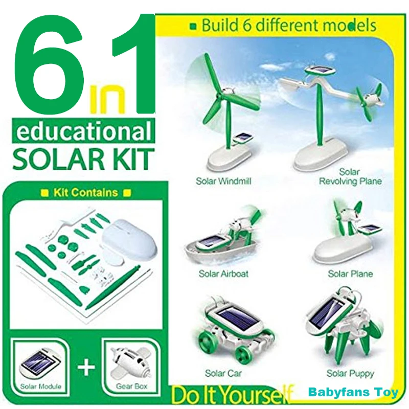 Electronics Gadgets For Kids - 6-In-1 Solar-Power Robot Kit Assembling Ship