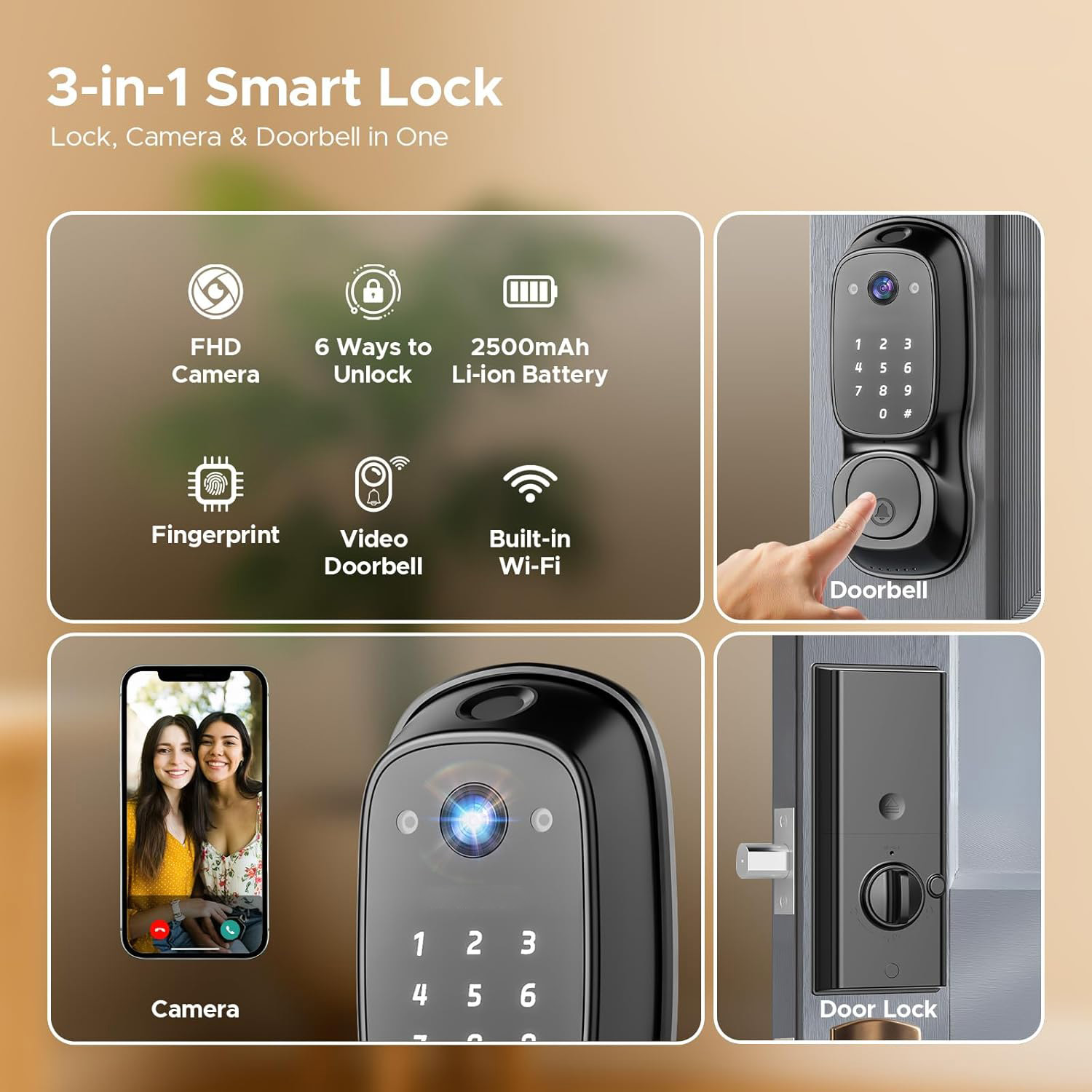 Tuya Wifi Smart Door Lock ‎Cam - огляд і ціна Electronics & Gadgets Beginning With D